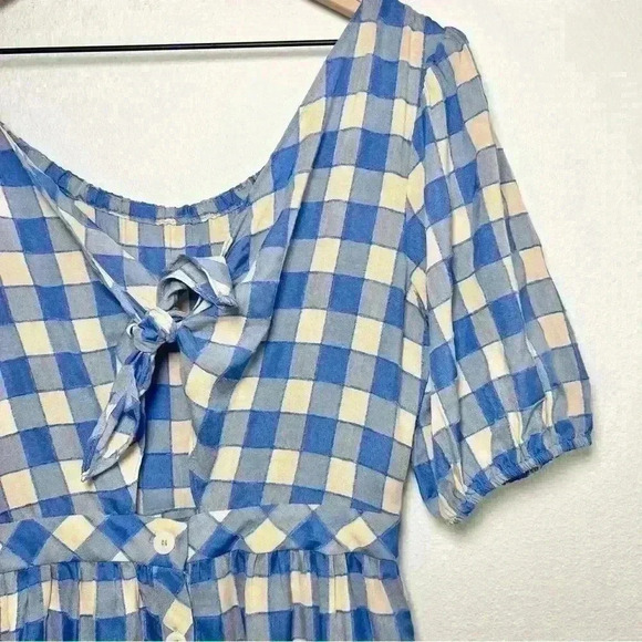 NWT FRNCH Victoire Check Center Cutout Woven Dress Size Small - Picture 4 of 15